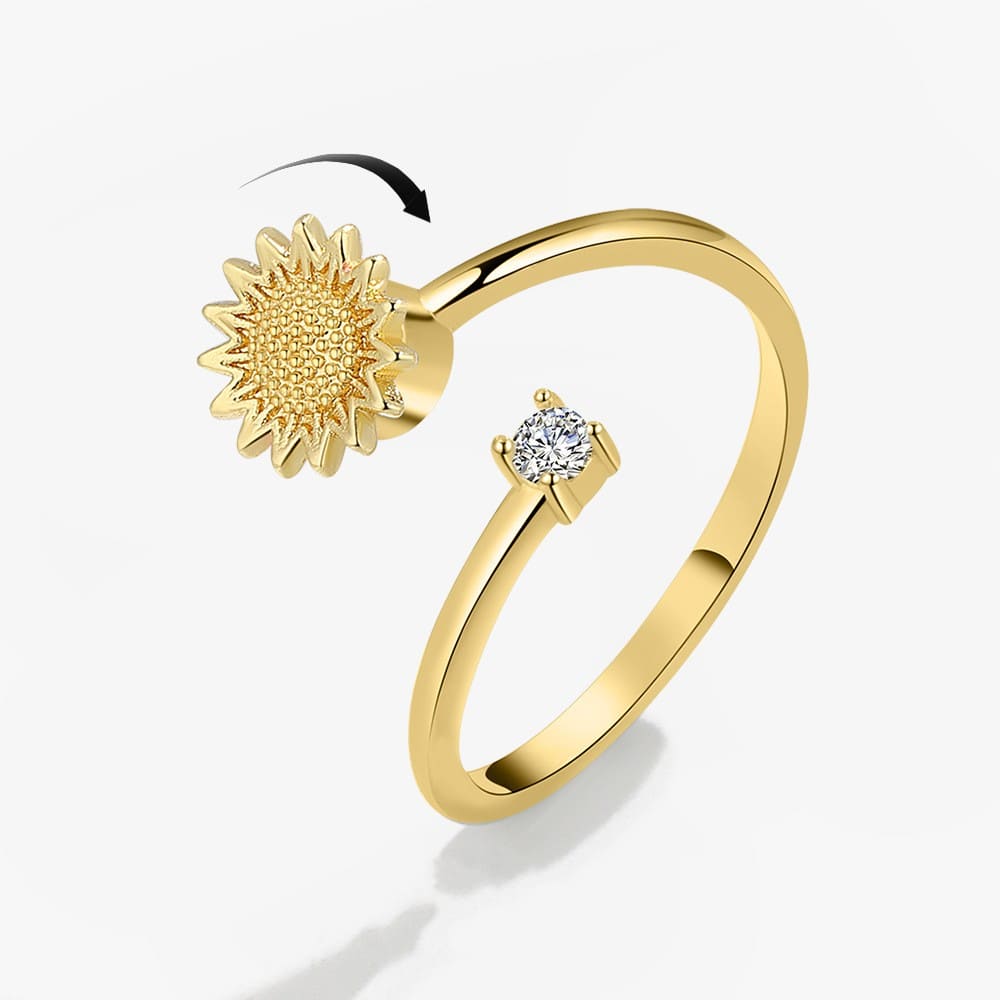 Anxiety Ring Strahlende Sonne aus Gold