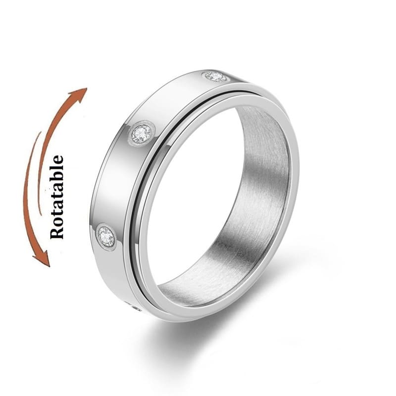 Anxiety Ring Rotierender Schicker Silberring