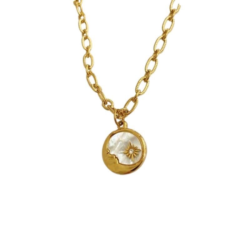 Halskette Anti Stress Mond Zen Anhänger