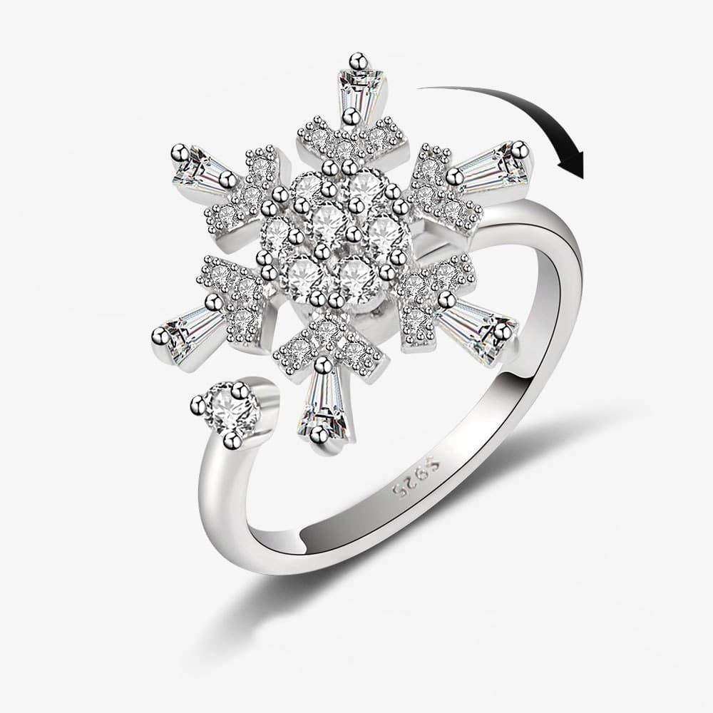 Anxiety Ring Schneeflocke Glänzend