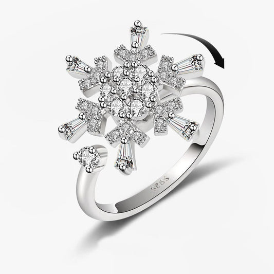 Anxiety Ring Schneeflocke Glänzend