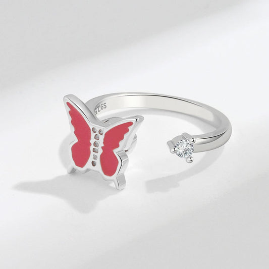 Anxiety Ring Schmetterling Rot