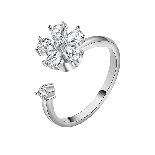 Anxiety Ring Silberne Blumenring