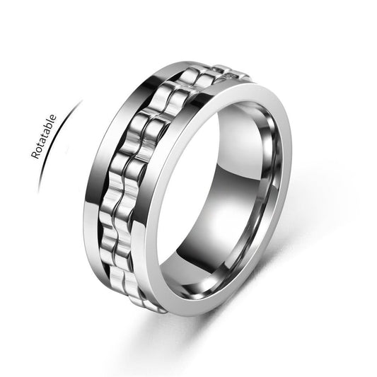 Anxiety Ring Zahnrad Rotierend - Silber