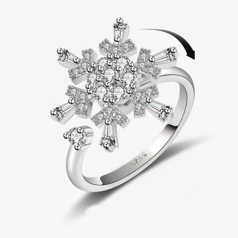 Anxiety Ring Schneeflocke Glänzend