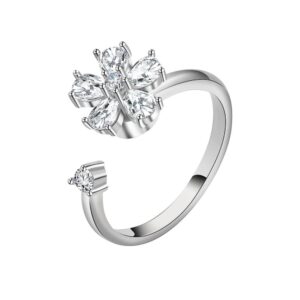Anxiety Ring Silberne Blumenring