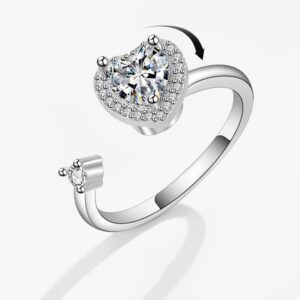 Anxiety Ring Herz Glänzend