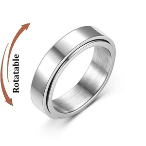 Anxiety Ring Rotierende Silber Anti-Stress Ring
